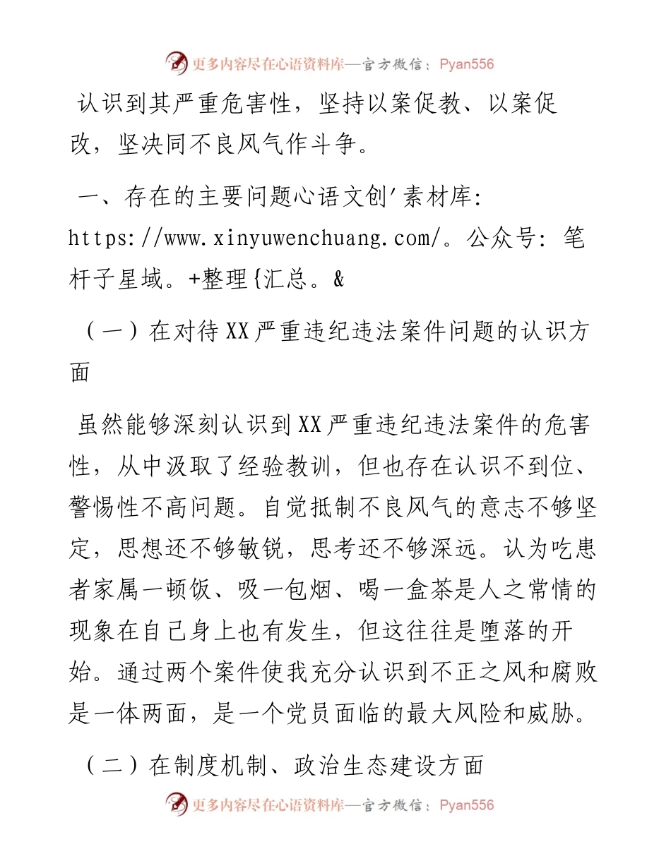 以案促改专题民主生活会个人对照检查材料.docx_第2页
