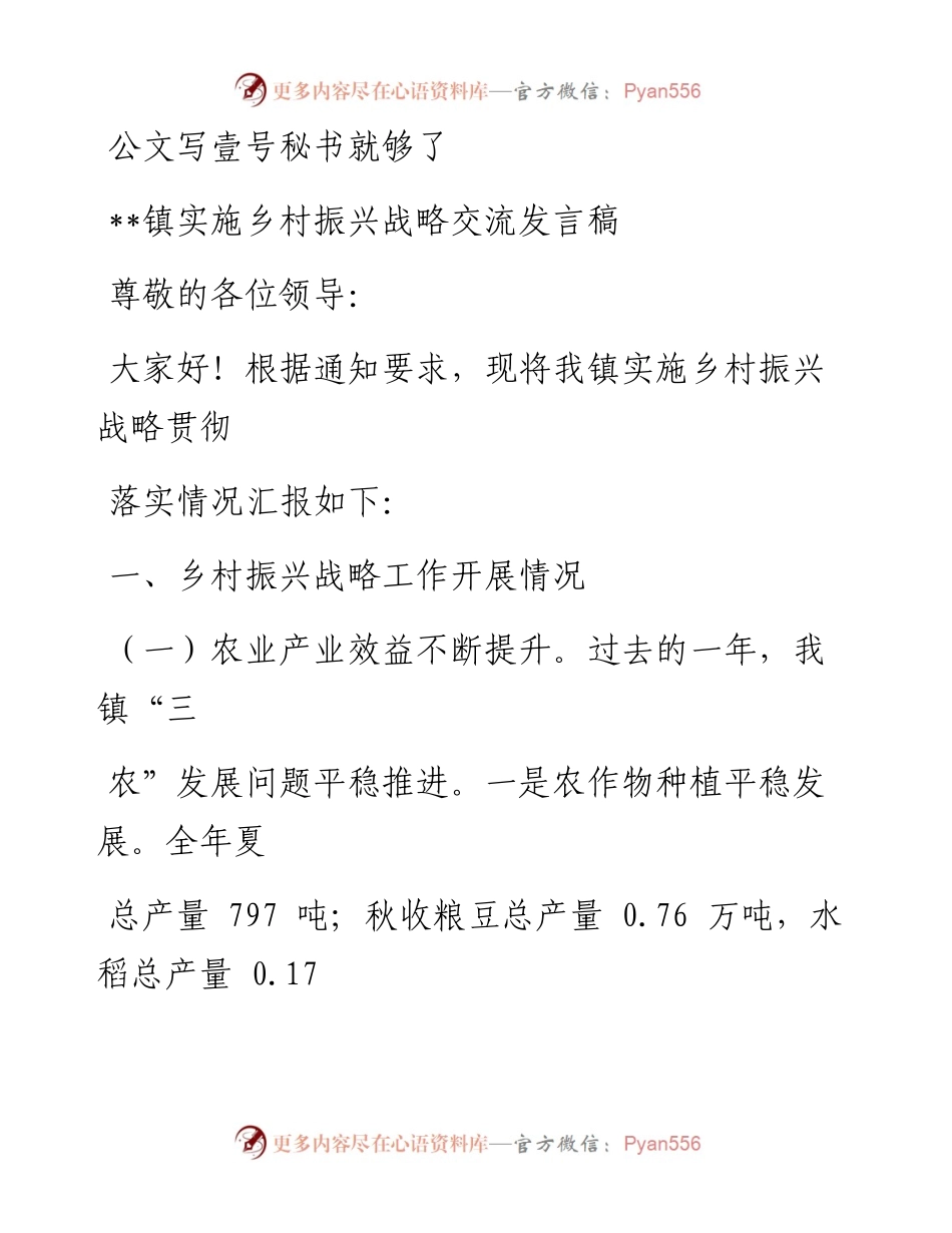 交流发言—实施乡村振兴战略交流发言稿.docx_第1页