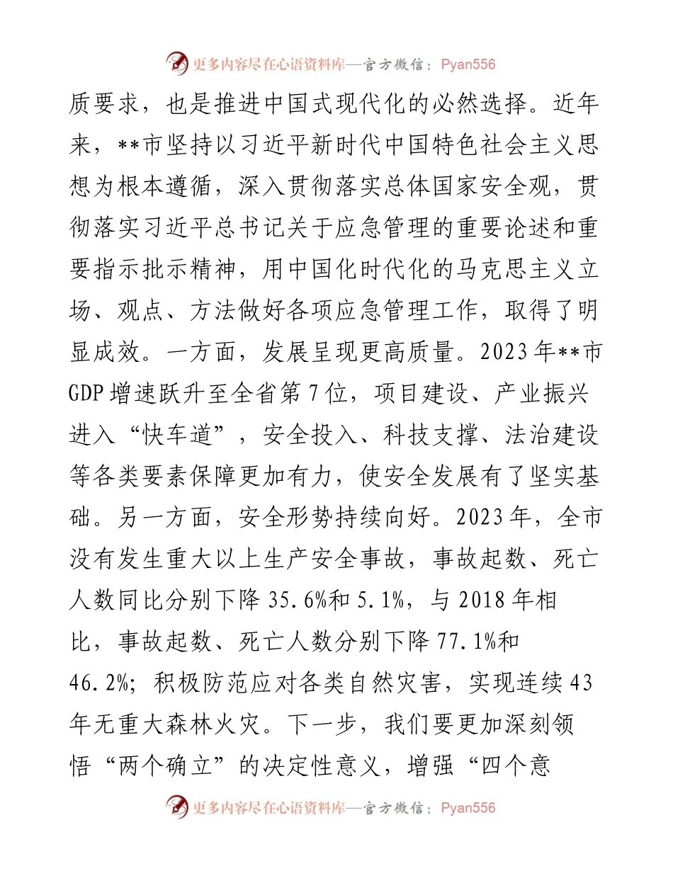 中心组发言：坚持忠诚履职 守牢安全底线 踔厉奋发推动应急管理事业高质量发展.docx_第2页