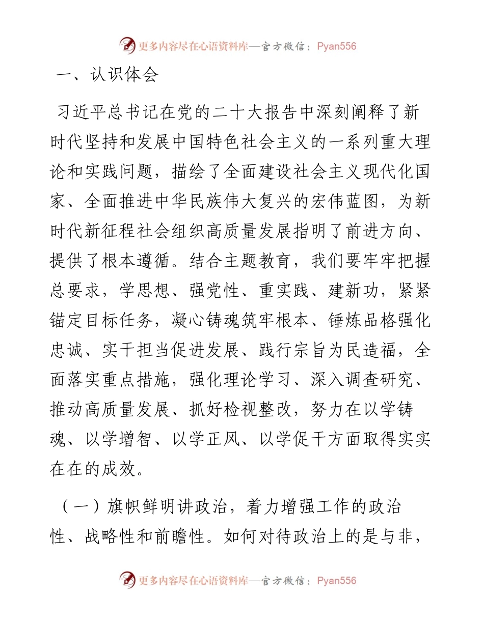主题教育社会组织领域交流发言材料.docx_第1页