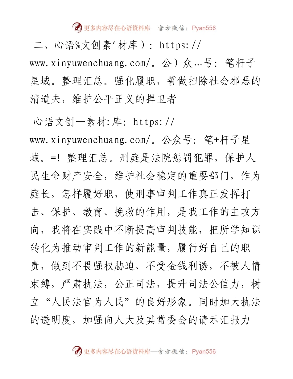 不辱使命 牢记责任 勇于担当——法院刑事审判庭庭长当选表态发言.docx_第2页