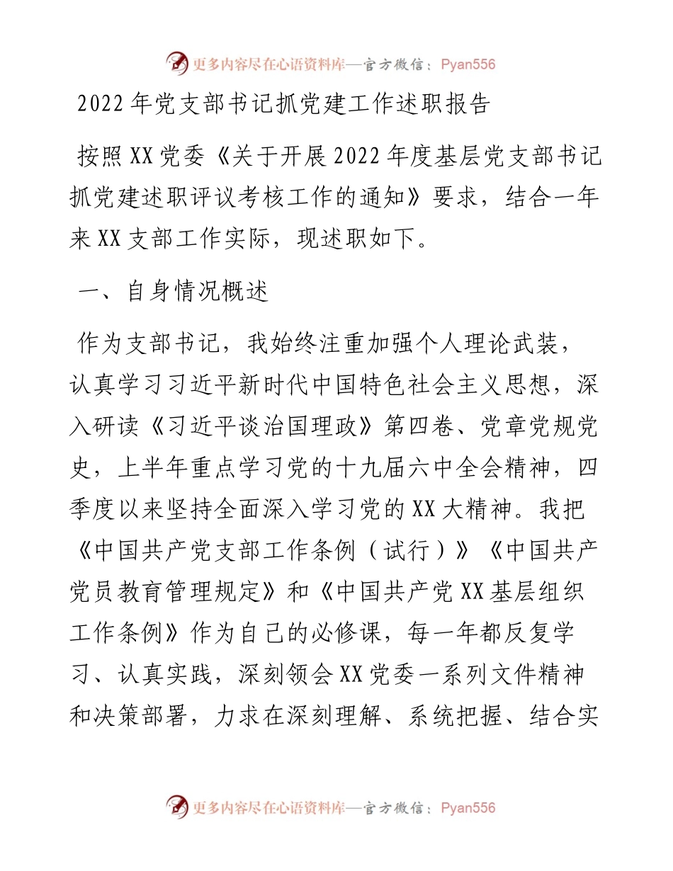 党支部书记抓党建工作述职报告 (2).docx_第1页