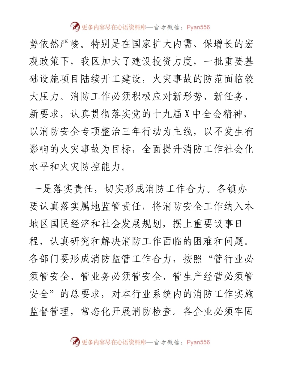主题发言：夯实消防基层基础严守安全红线底线（区长）.docx_第2页