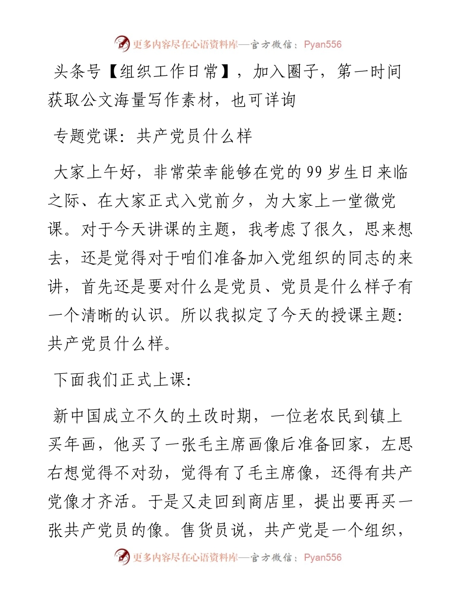 专题党课：共产党员什么样.docx_第1页