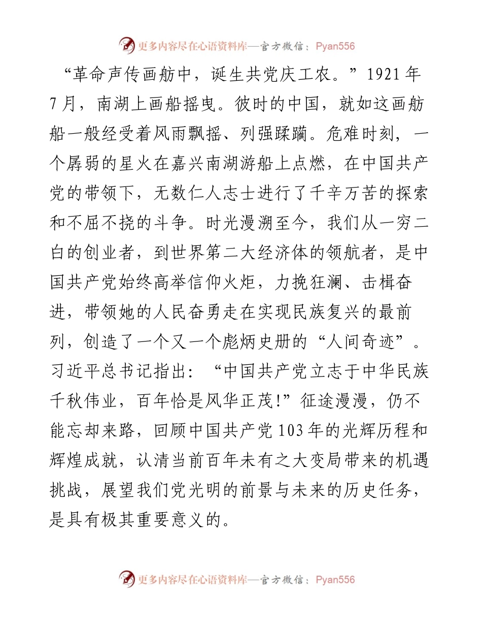 党课教育：百年大党风华正茂恰青春 百年变局风云变幻再起航.docx_第1页