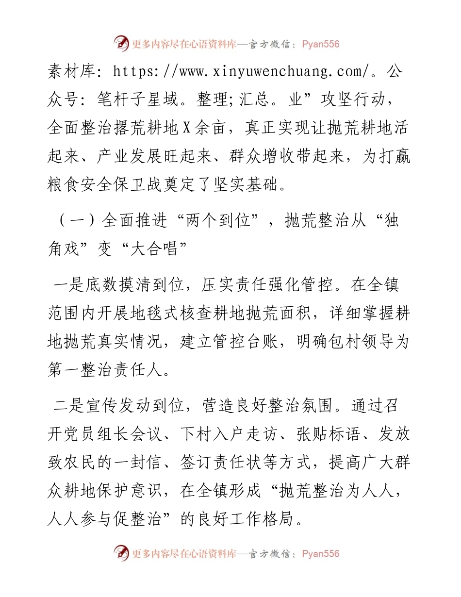 乡镇书记在耕地抛荒整治工作会议上的发言.docx_第2页