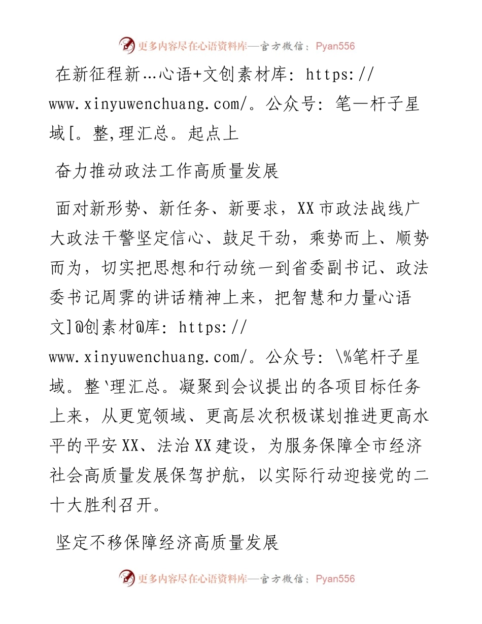二十大访谈--在新征程新起点上奋力推动政法工作高质量发展.docx_第1页