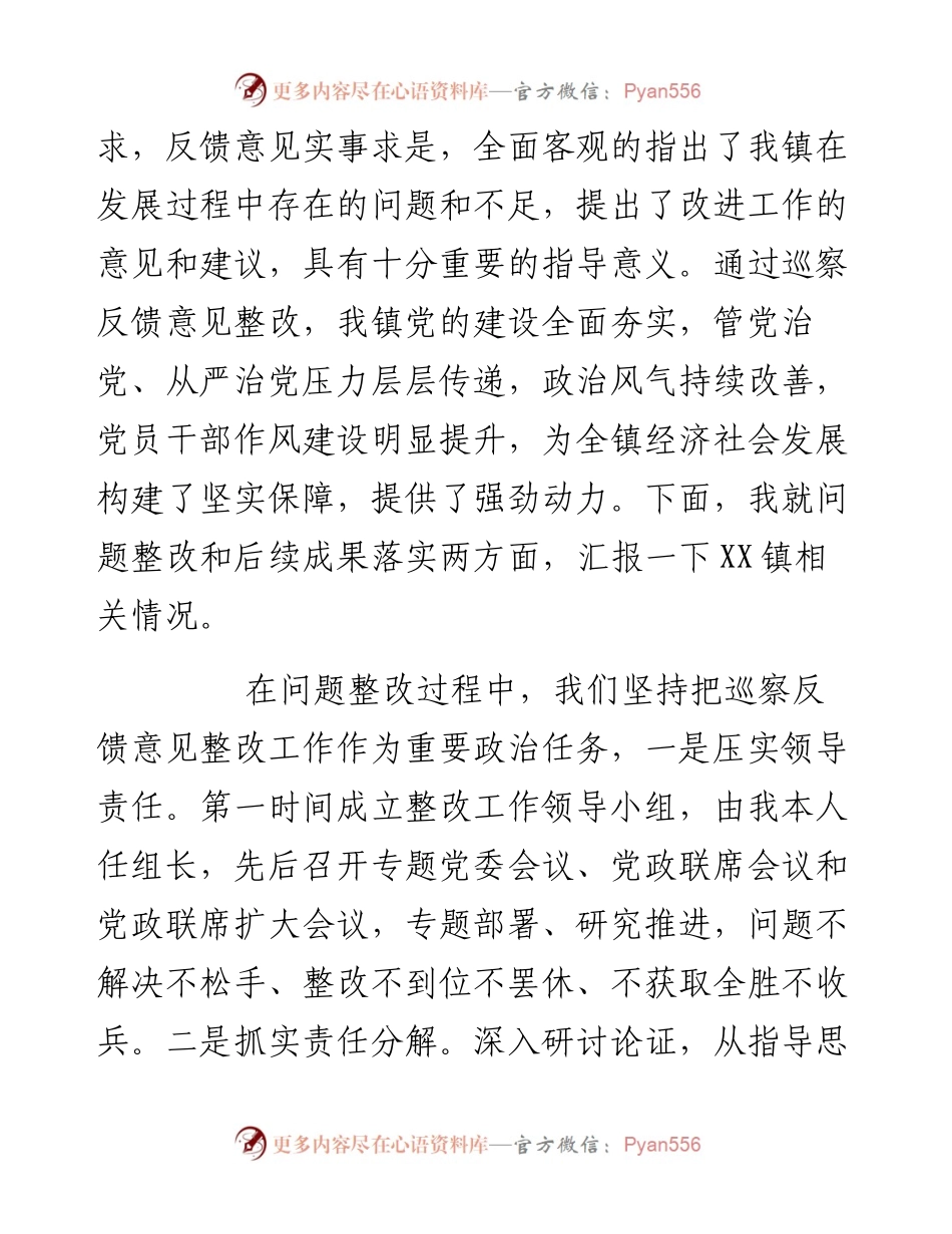 乡镇党委书记在巡视巡察座谈会上的发言提纲.docx_第2页