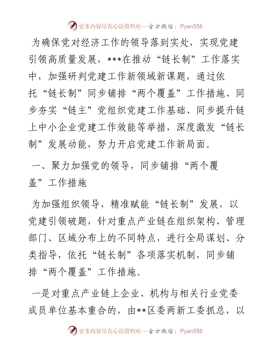 党建聚力深度激发“链长制”发展动能经验材料.docx_第1页
