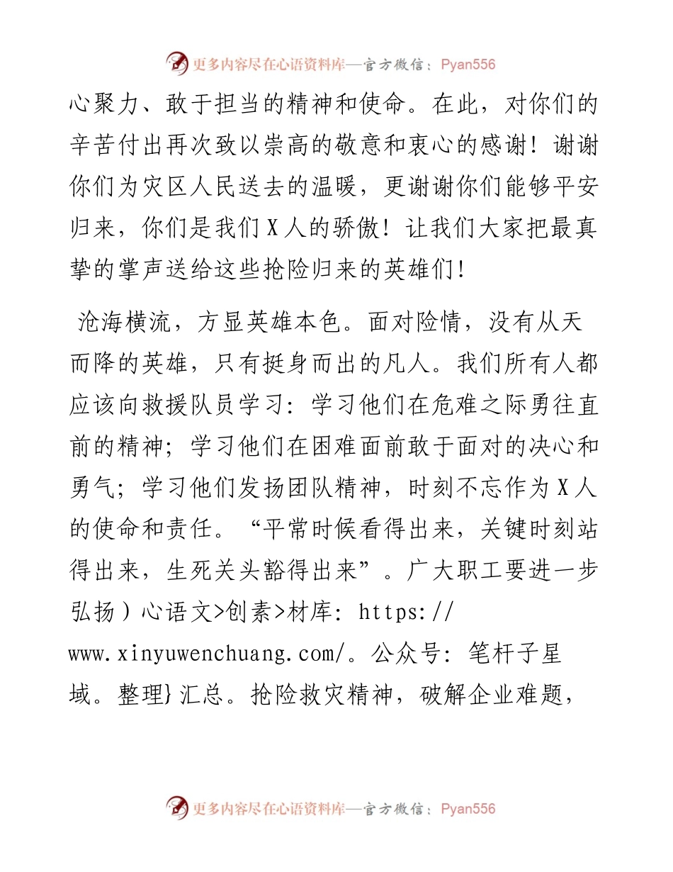党委书记在驰援抗洪救援队凯旋归来欢迎式上的讲话（集团公司）.docx_第2页