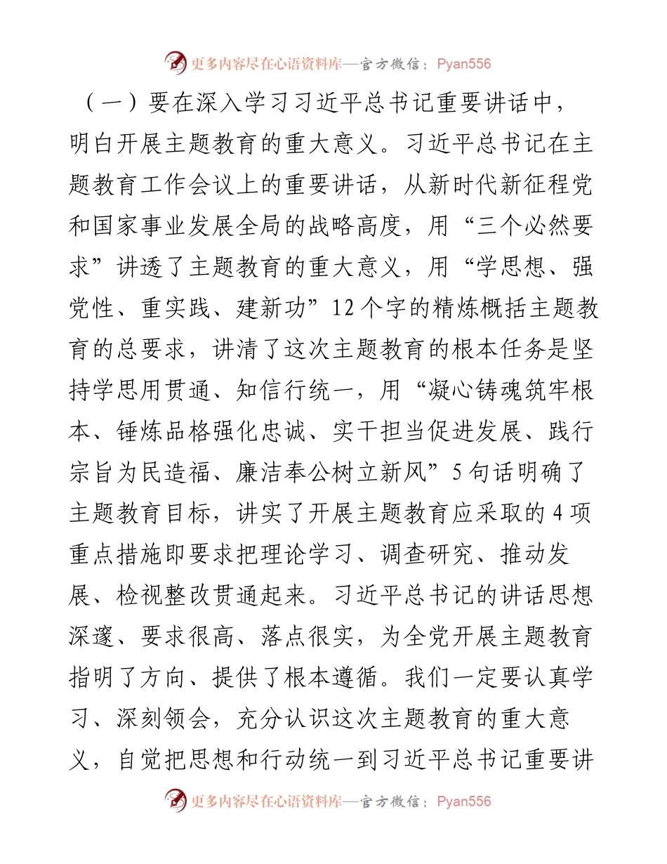 主题教育巡回指导组在学习贯彻党内主题教育指导组培训会议上的讲话.docx_第2页
