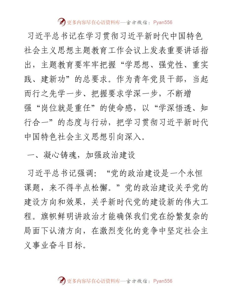 主题教育微党课：以主题教育激发奋斗的青春力量.docx_第1页