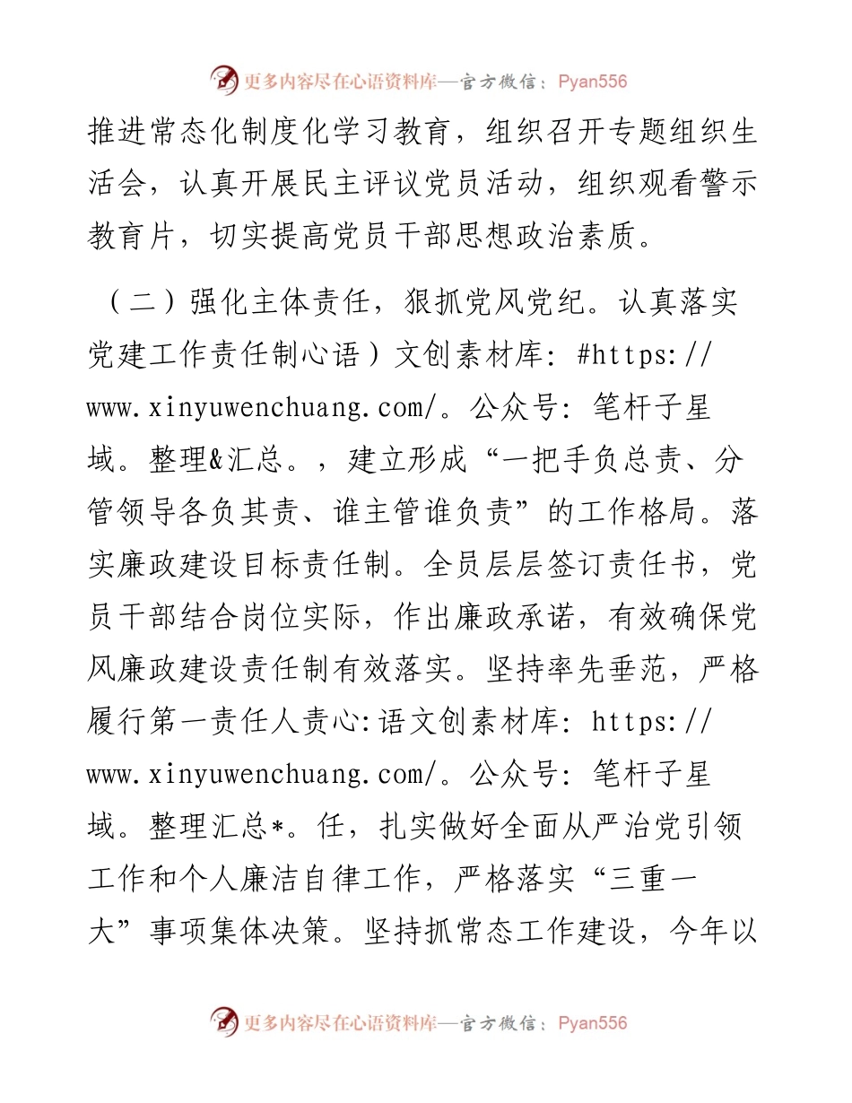党支部书记2023年上半年履行全面从严治党第一责任人责任报告（工作汇报总结）.docx_第2页
