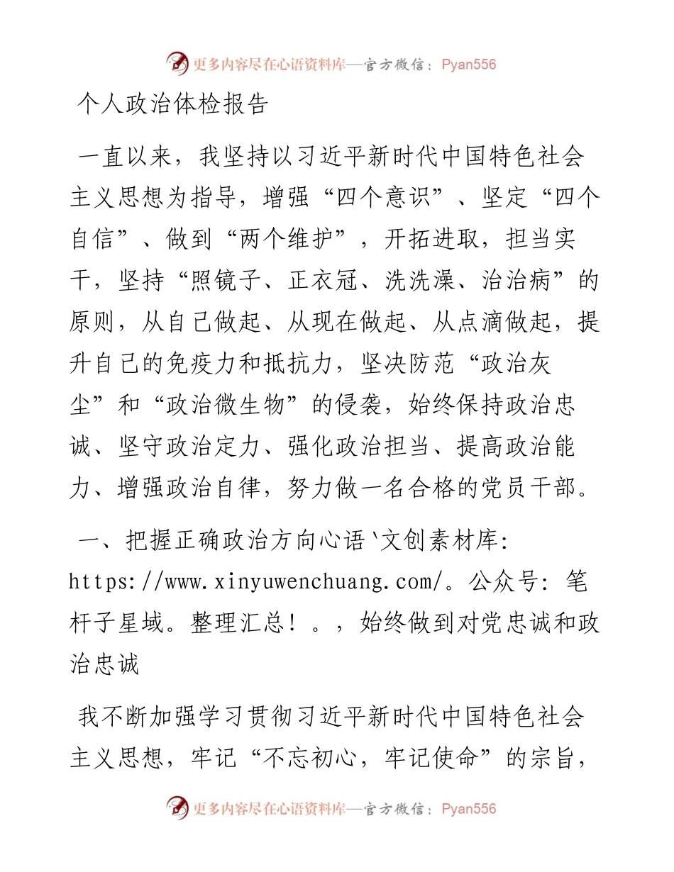 个人政治体检报告.docx_第1页