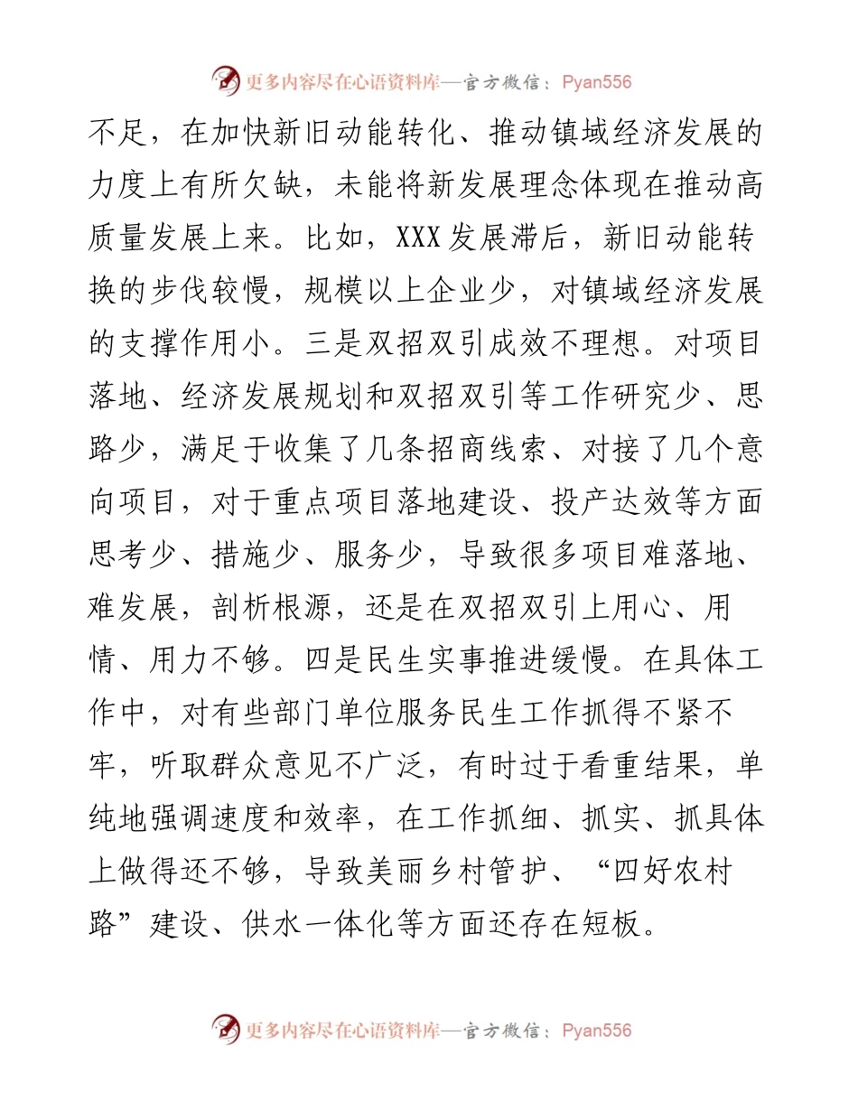 乡镇党委书记巡察整改专题民主生活会对照检查材料.docx_第2页