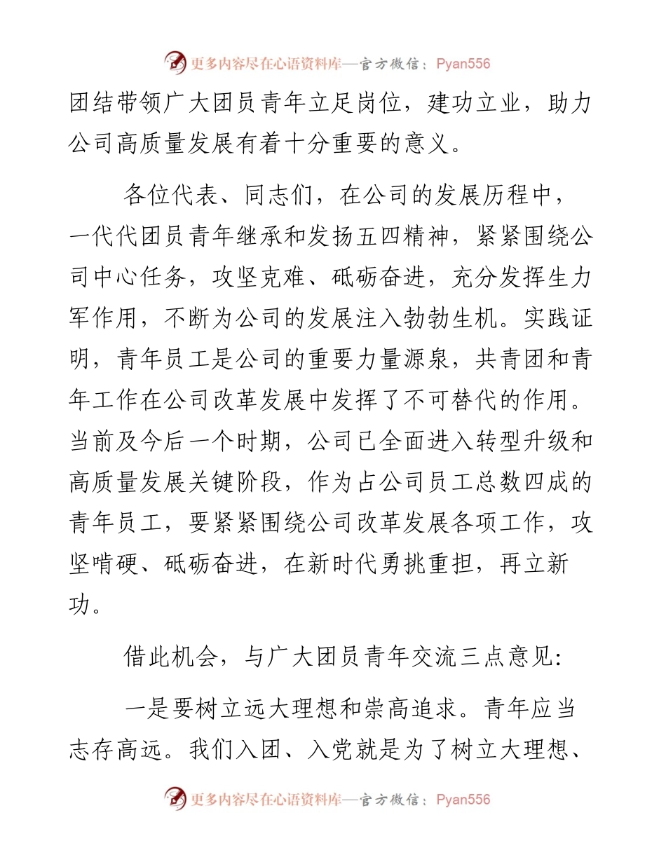 党委书记在石油公司团代会上的讲话 .docx_第2页