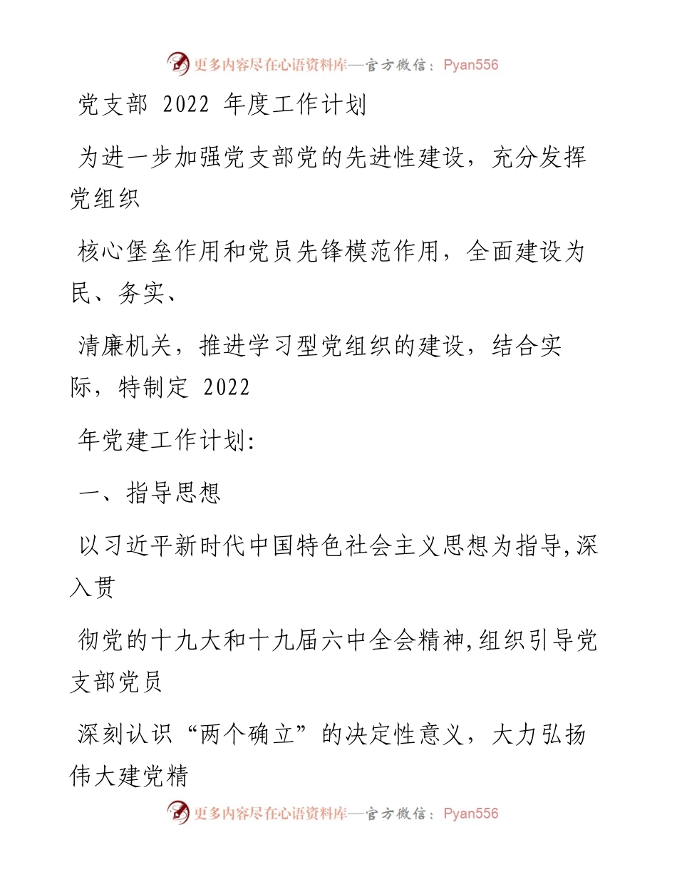 党支部202X年度工作计划.docx_第1页