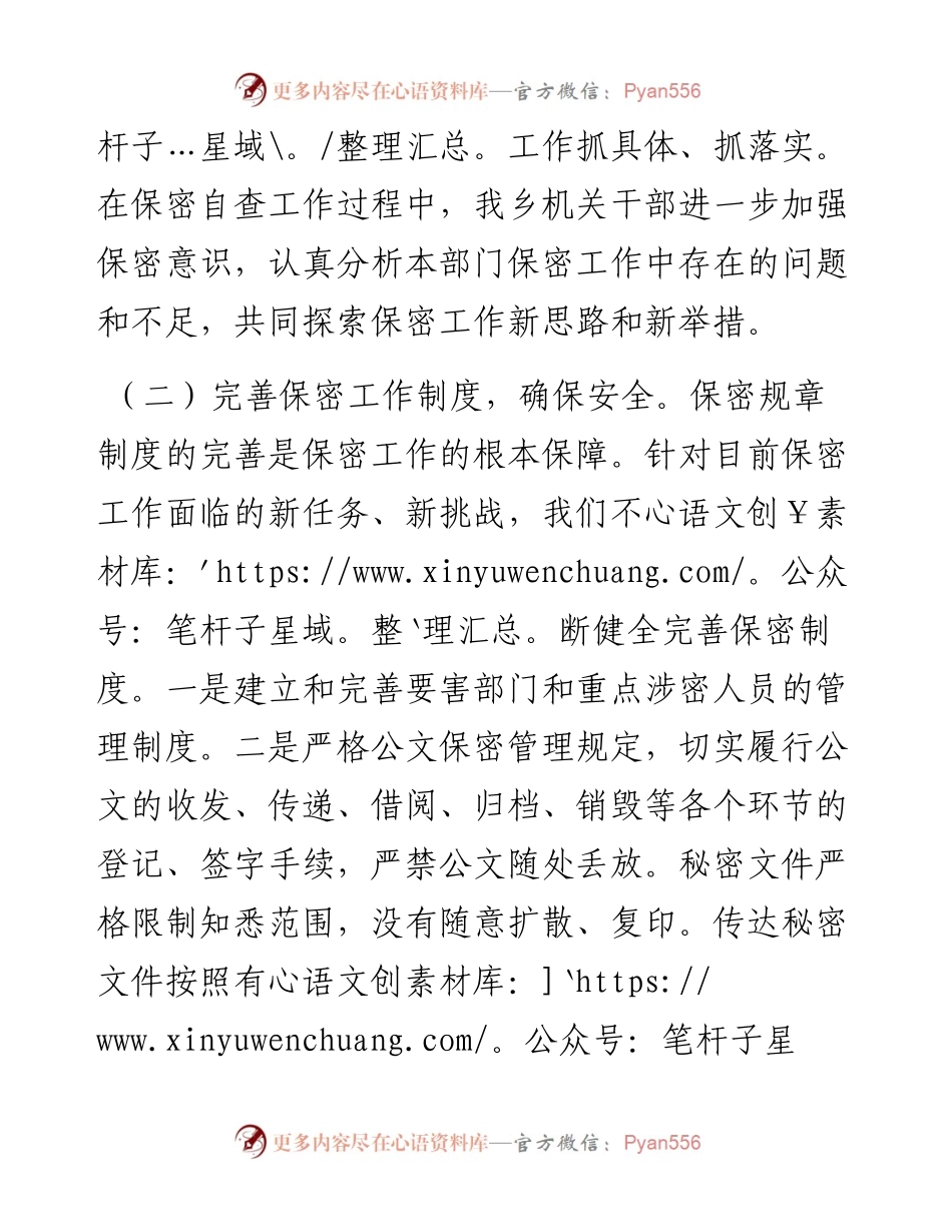 乡保密工作自查报告.docx_第2页