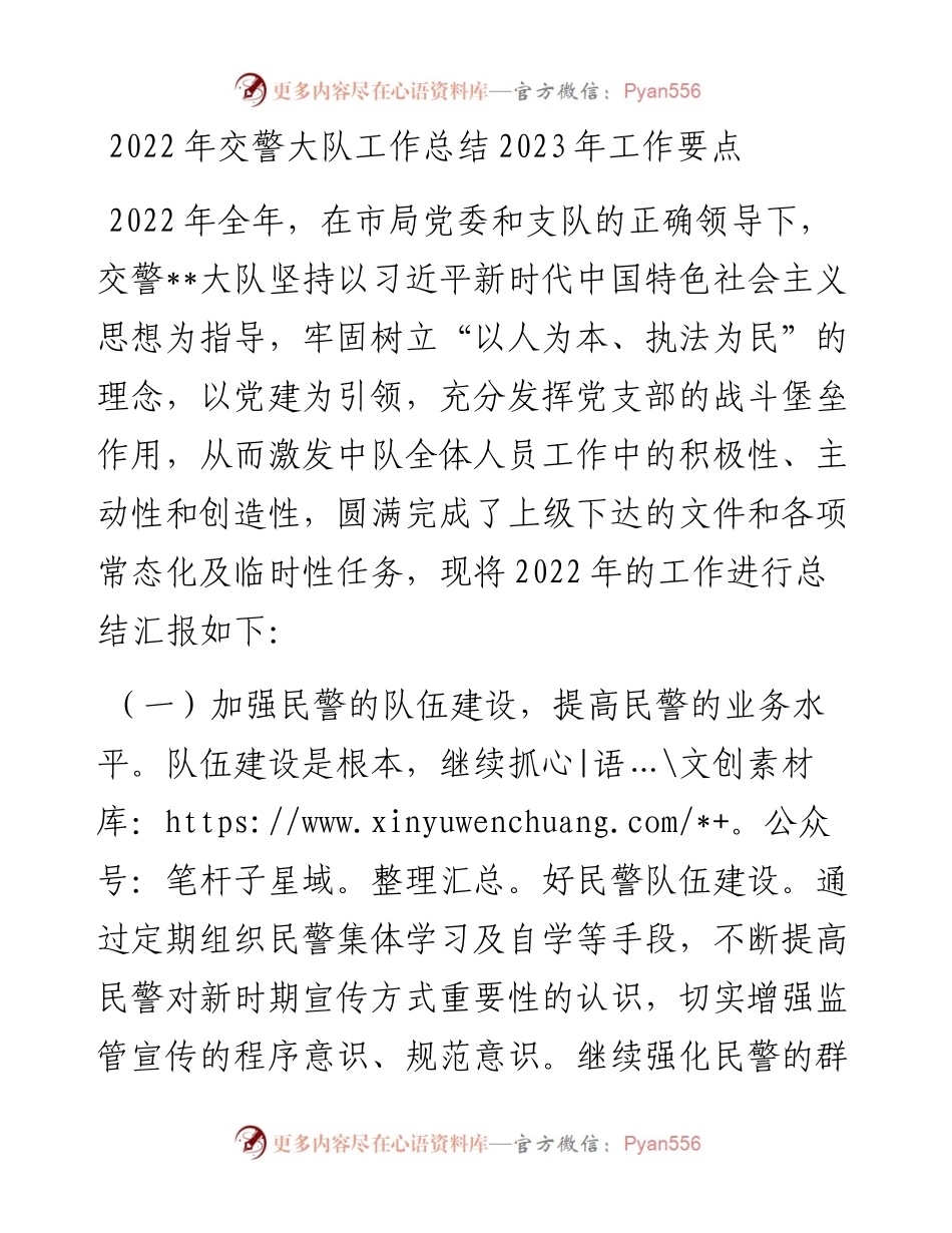 交警大队工作总结2023年工作要点.docx_第1页