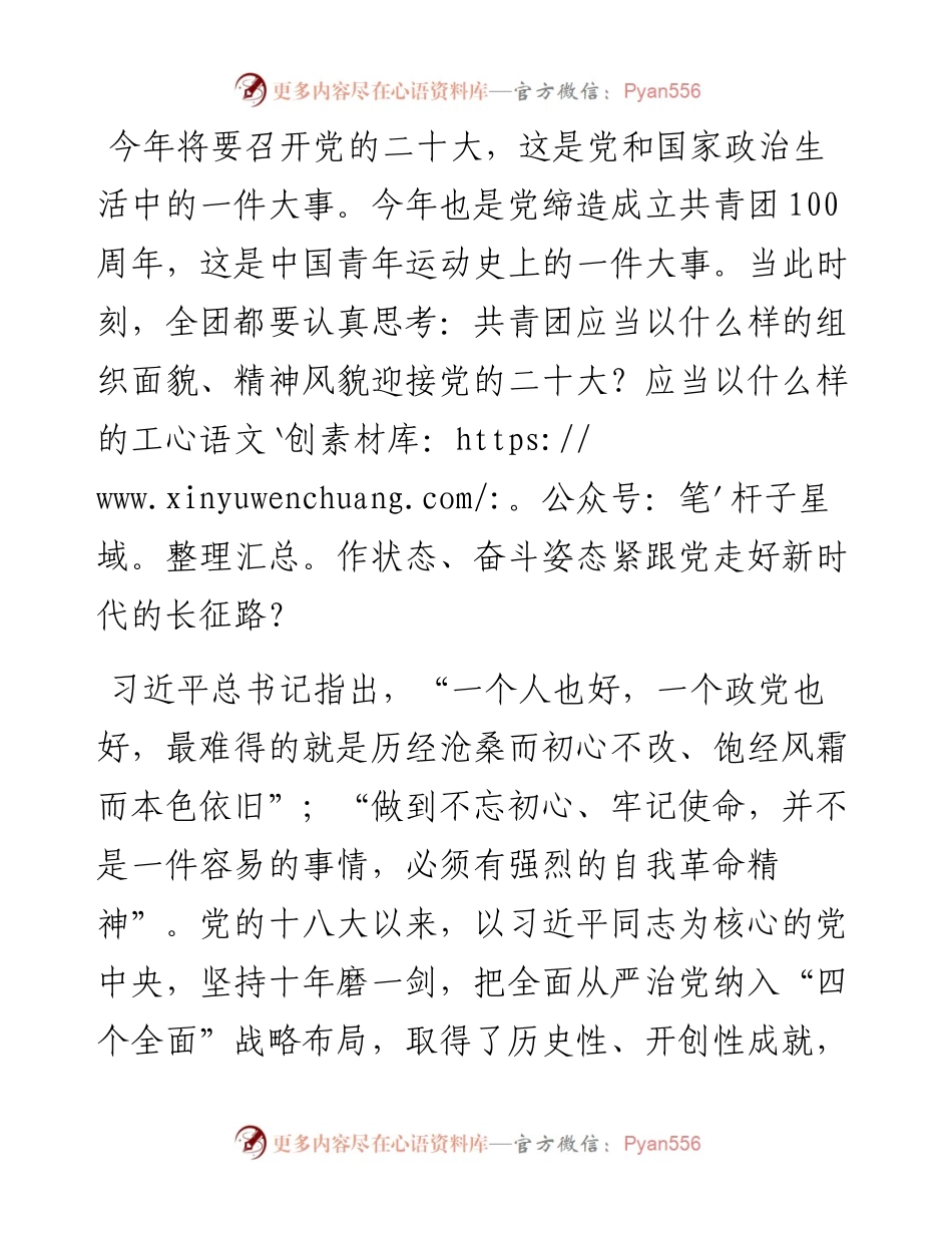 党课讲稿：以自我革命精神深入推进全面从严治团.docx_第1页