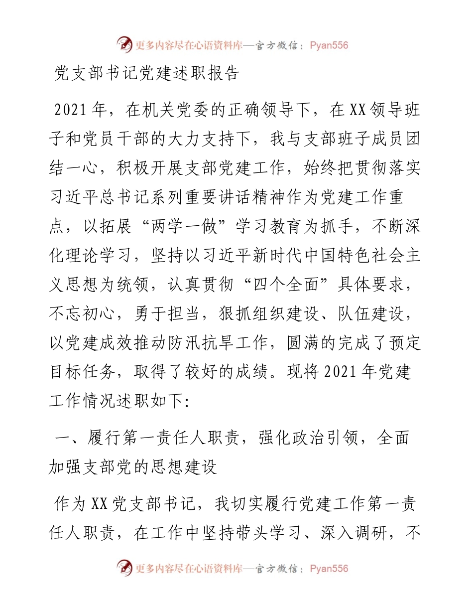 党支部书记党建述职报告.docx_第1页