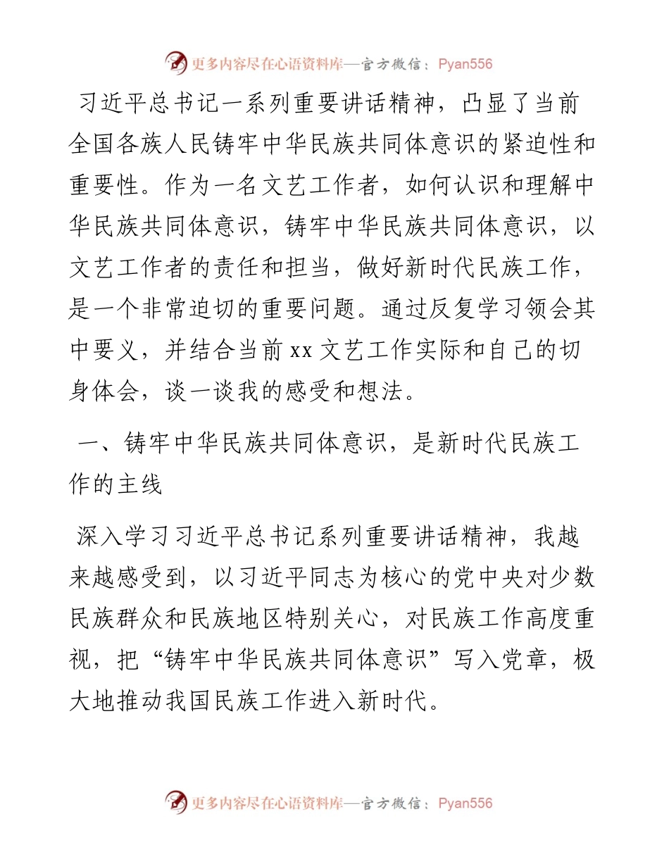 做好民族工作研讨发言：铸牢中华民族共同体意识为推进文化润疆贡献力量.docx_第2页