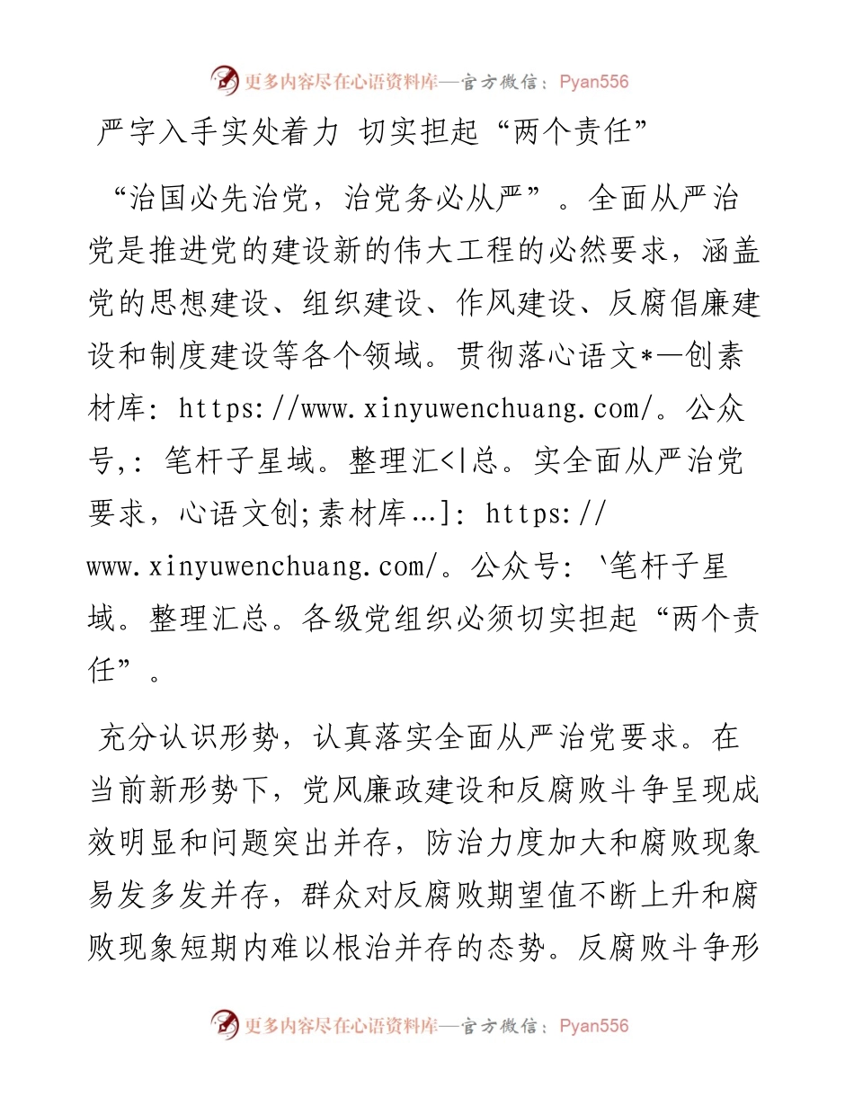 严字入手实处着力 切实担起“两个责任”.docx_第1页