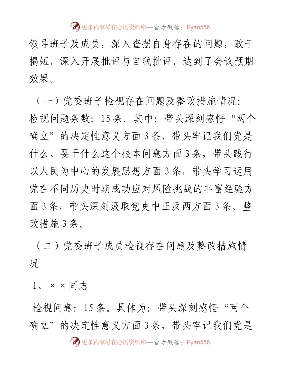 乡党委度专题民主生活会召开情况报告.docx_第2页