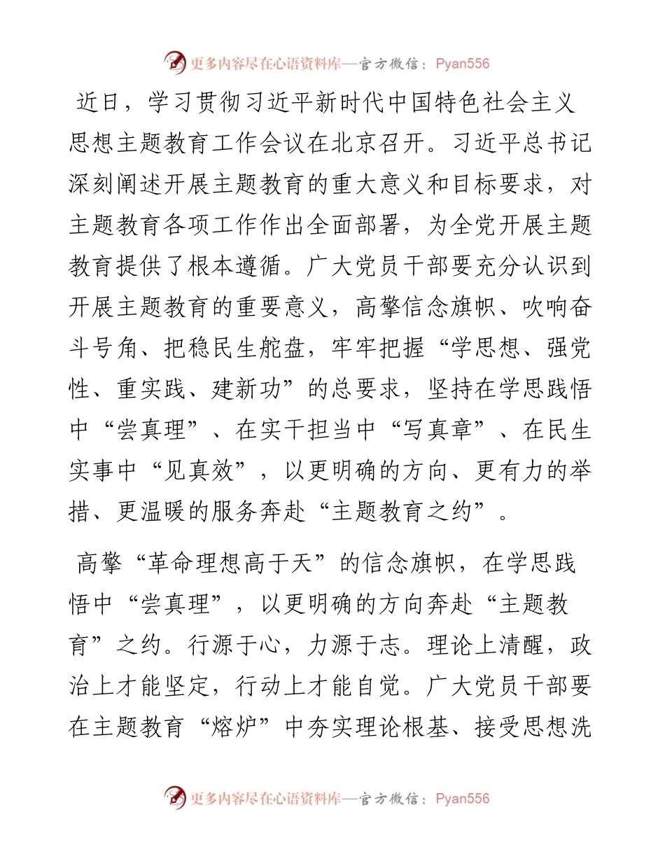 主题教育学习研讨发言：在学思践悟中“尝真理” 在民生实事中“见真效”.docx_第1页
