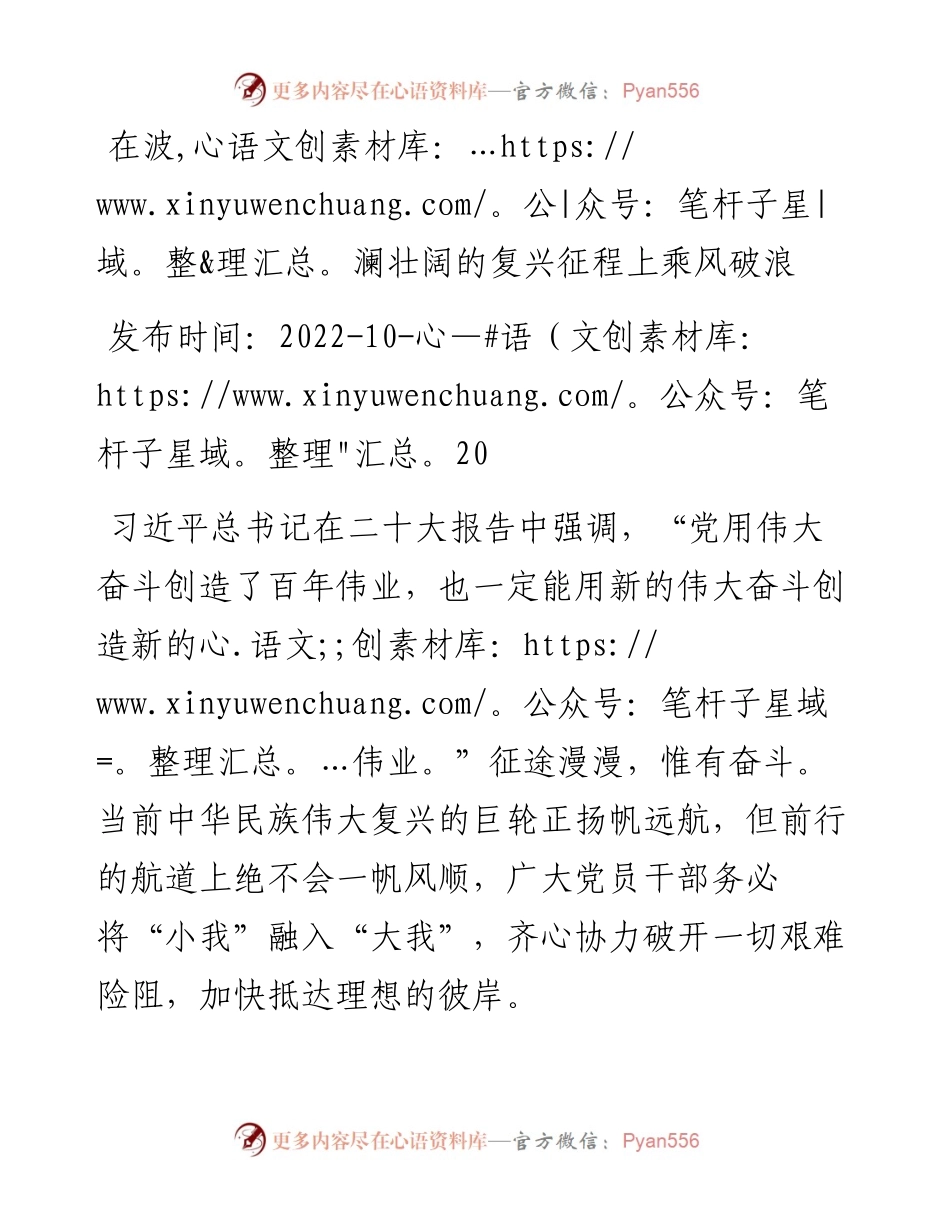 二十大学习心得：在波澜壮阔的复兴征程上乘风破浪.docx_第1页