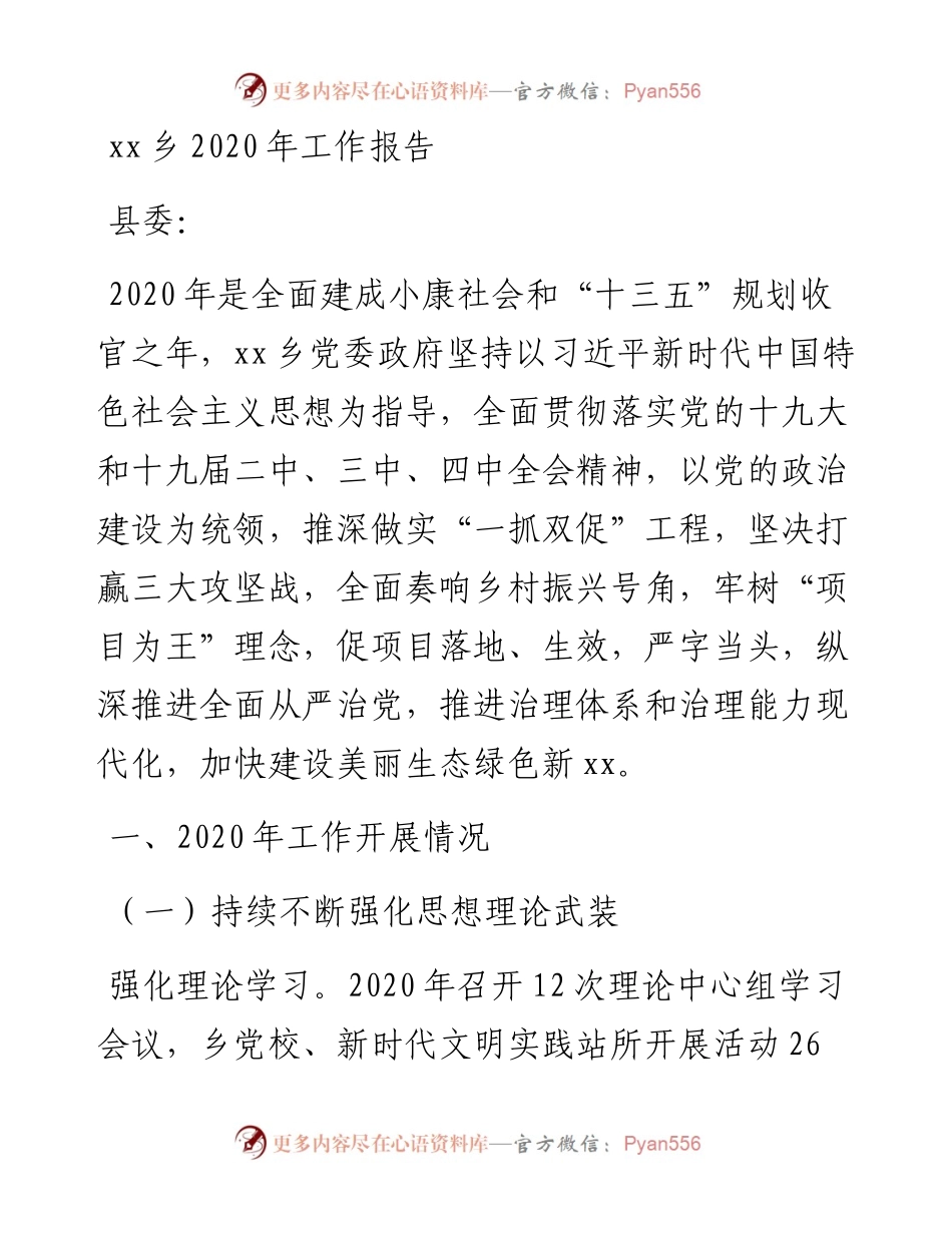 乡工作报告.docx_第1页