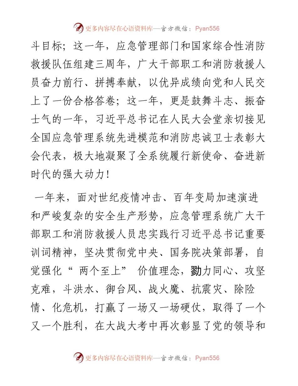 中共应急管理部委员会：新年慰问信.docx_第2页