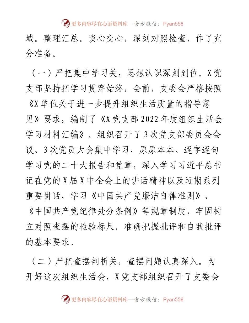 党支部关于召开度组织生活会及民主评议党员情况的报告.docx_第2页