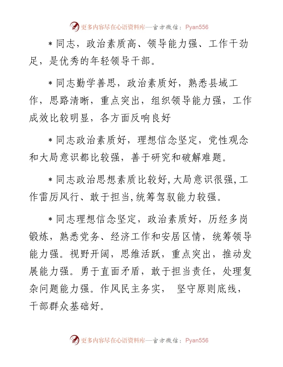 专题系列603（28条）领导干部大会评价词语、考察评价、评价领导干部常用语素材汇编.docx_第2页