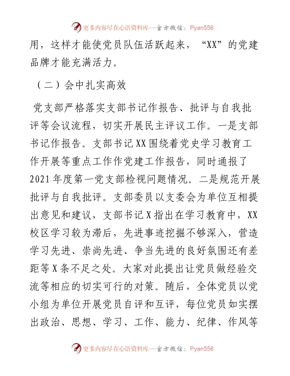 党支部组织生活会和民主评议工作情况经验材料.docx_第2页