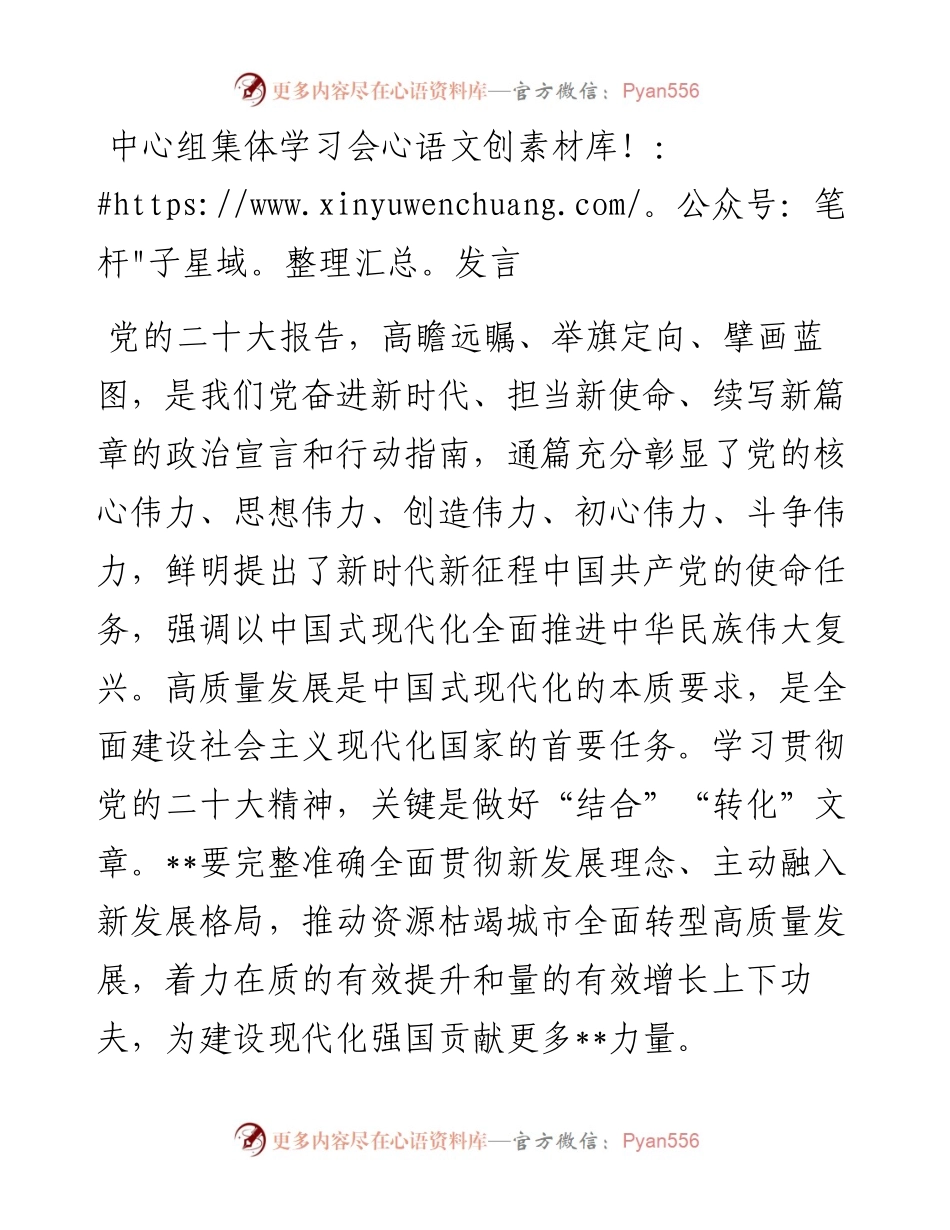 中心组集体学习会发言.docx_第1页