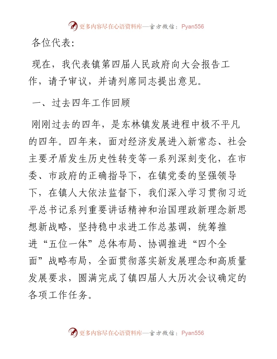 乡镇政府工作报告总结.docx_第1页