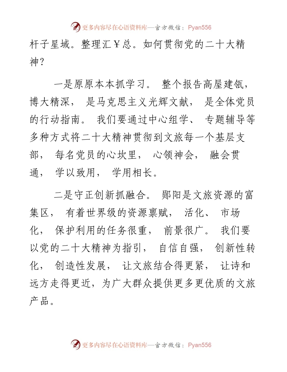 二十大精神心得体会（文旅系统）.docx_第2页
