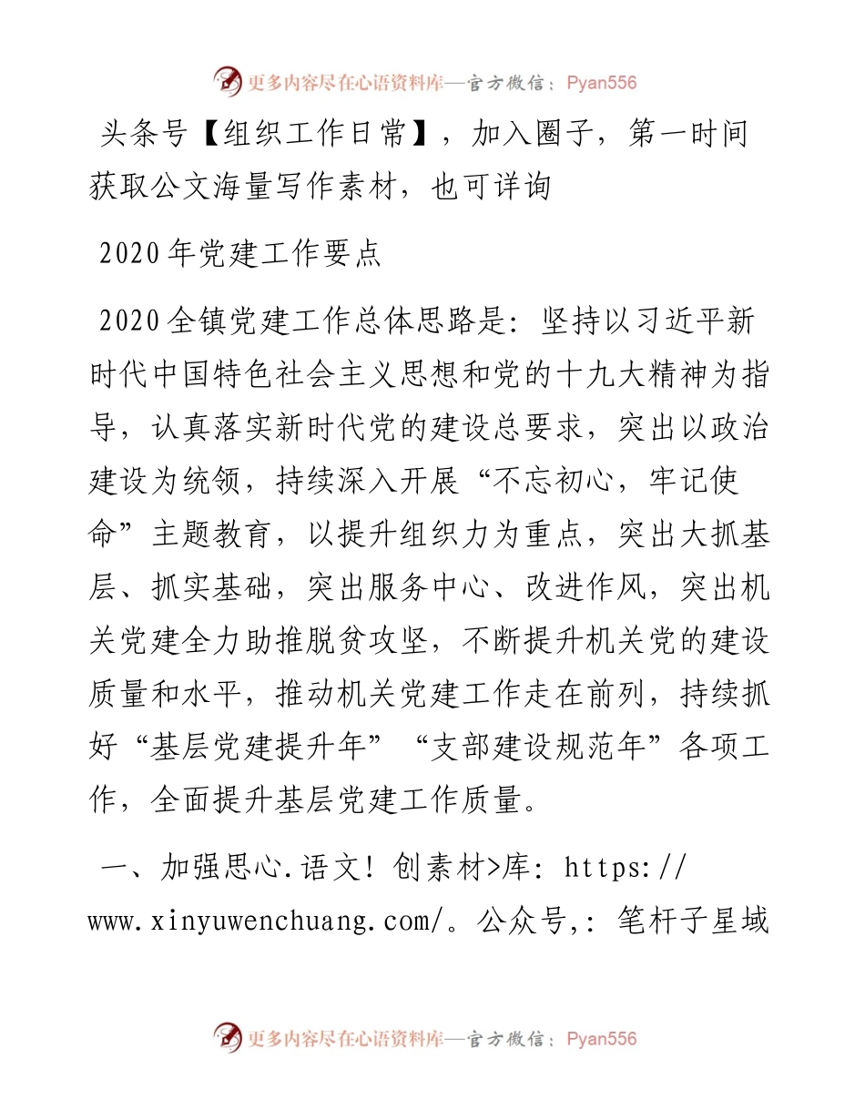 乡镇党建工作要点.docx_第1页