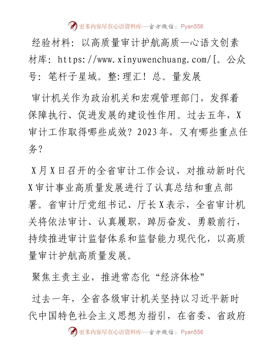 以高质量审计护航高质量发展.docx_第1页