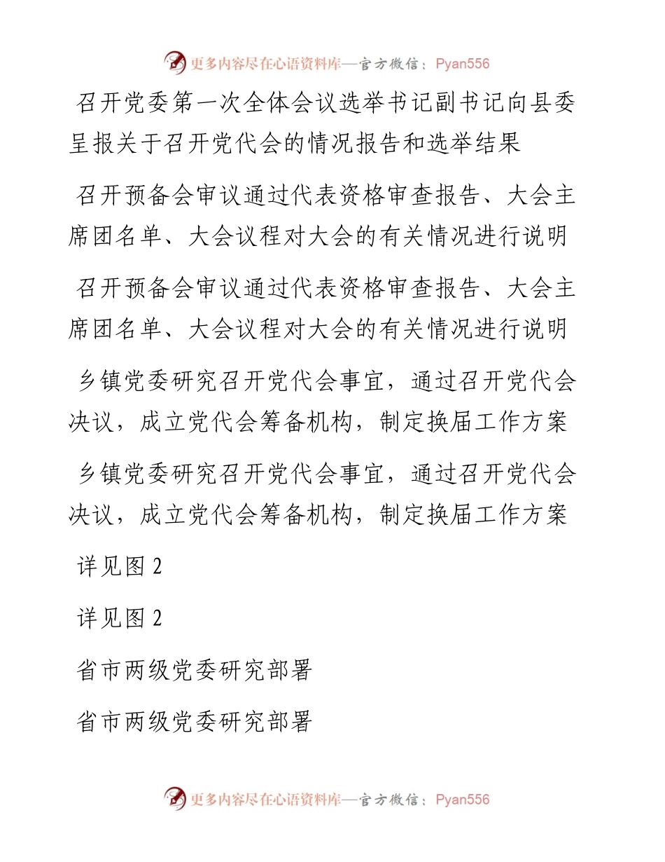 乡镇工作流程图（党委换届、党代会代表推选、领导班子推选、党代表大会组织）.docx_第2页