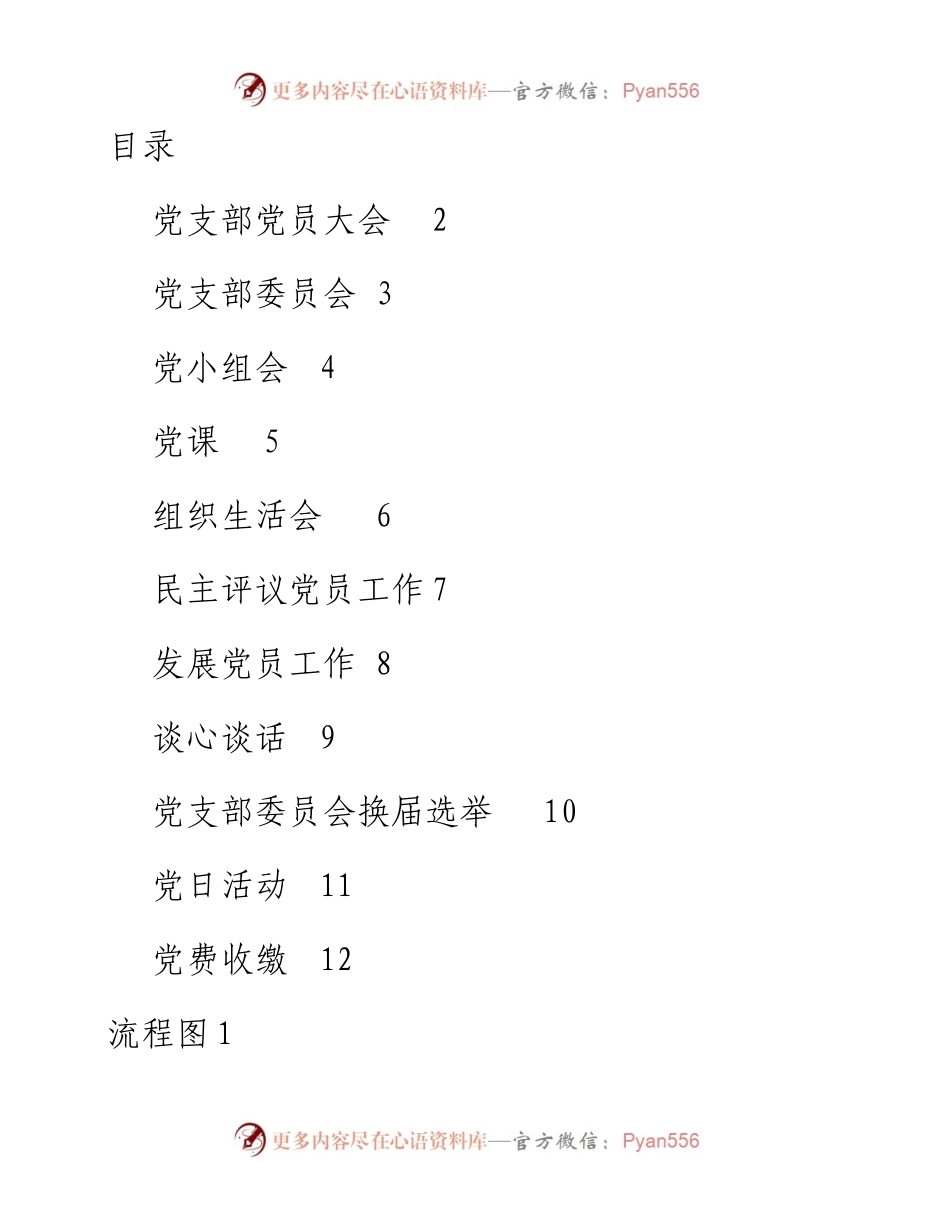 党支部规范化工作流程11张.docx_第1页