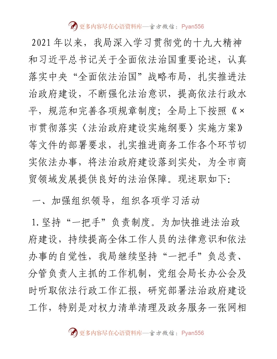 党政主要负责人履行推进法治建设第一责任人年终述职报告.docx_第1页
