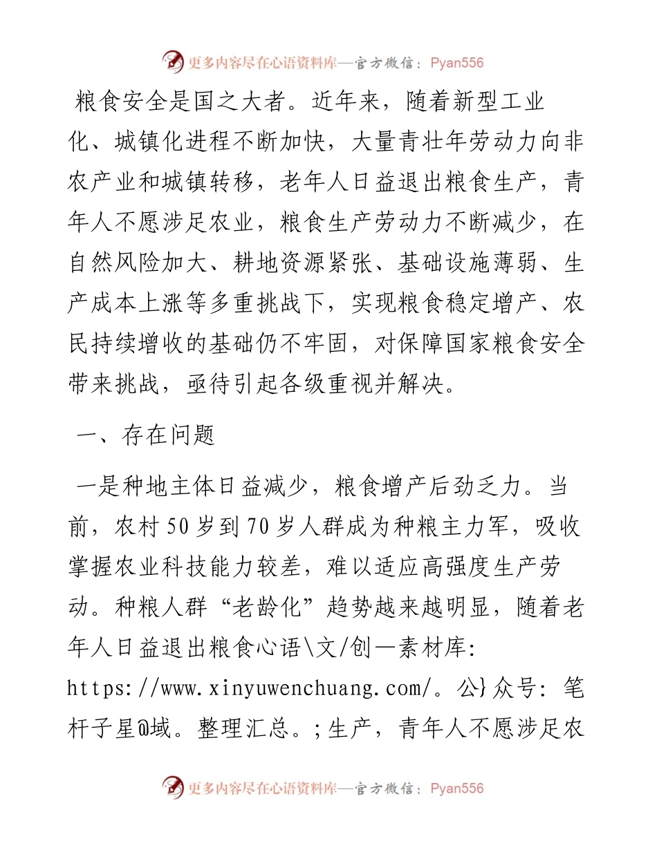 保障粮食安全调研报告.docx_第1页
