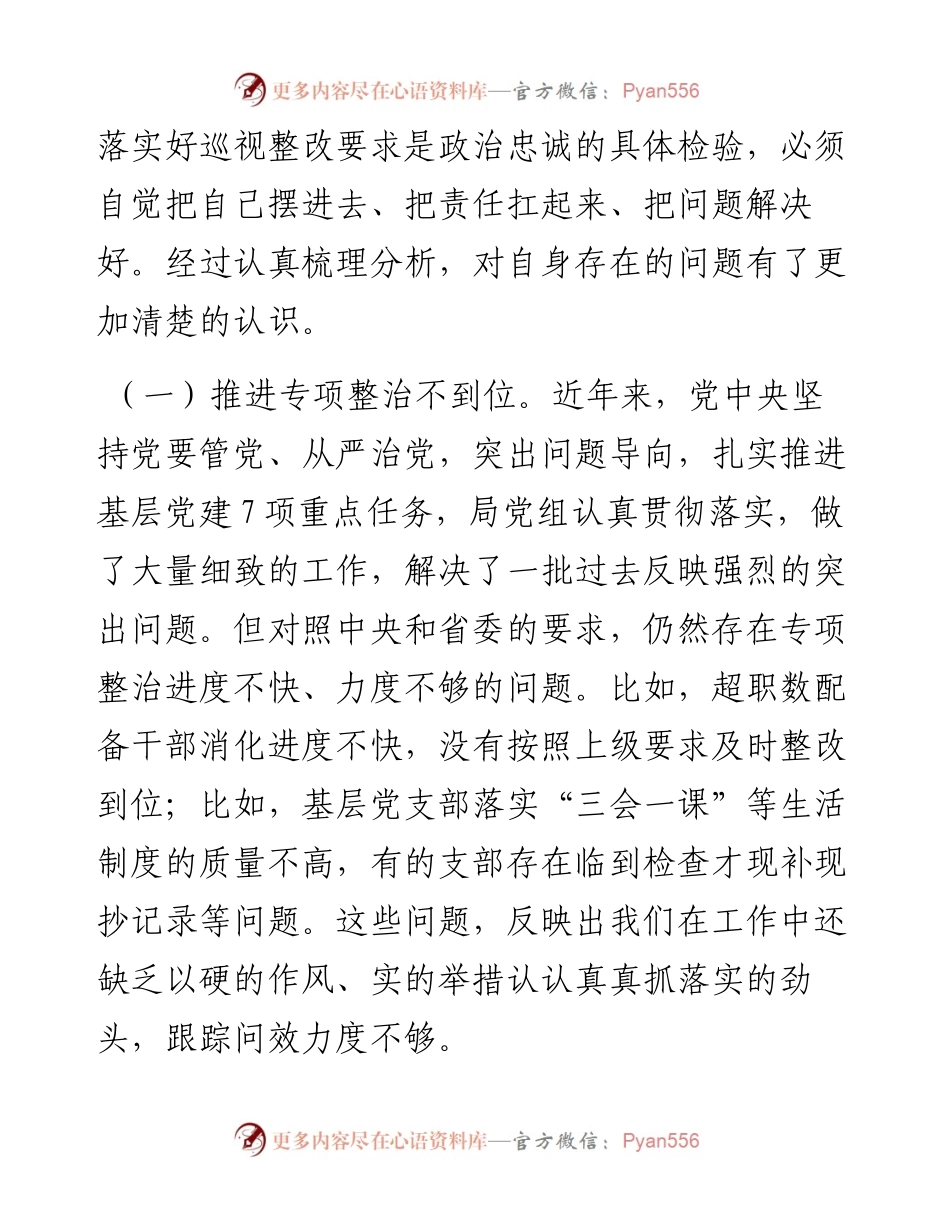 党组领导班子巡视整改专题民主生活会对照检查材料.docx_第2页