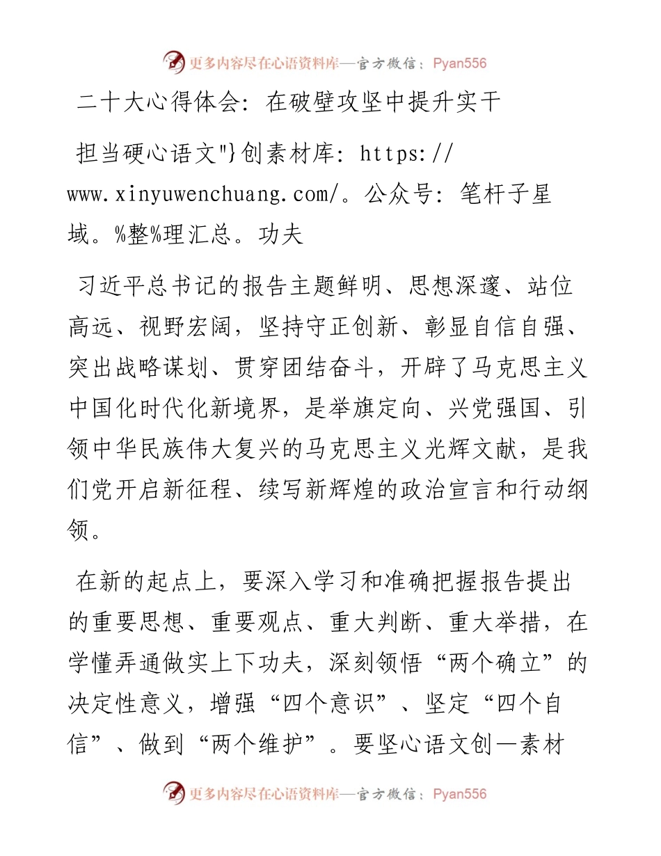 二十大心得体会：在破壁攻坚中提升实干担当硬功夫.docx_第1页
