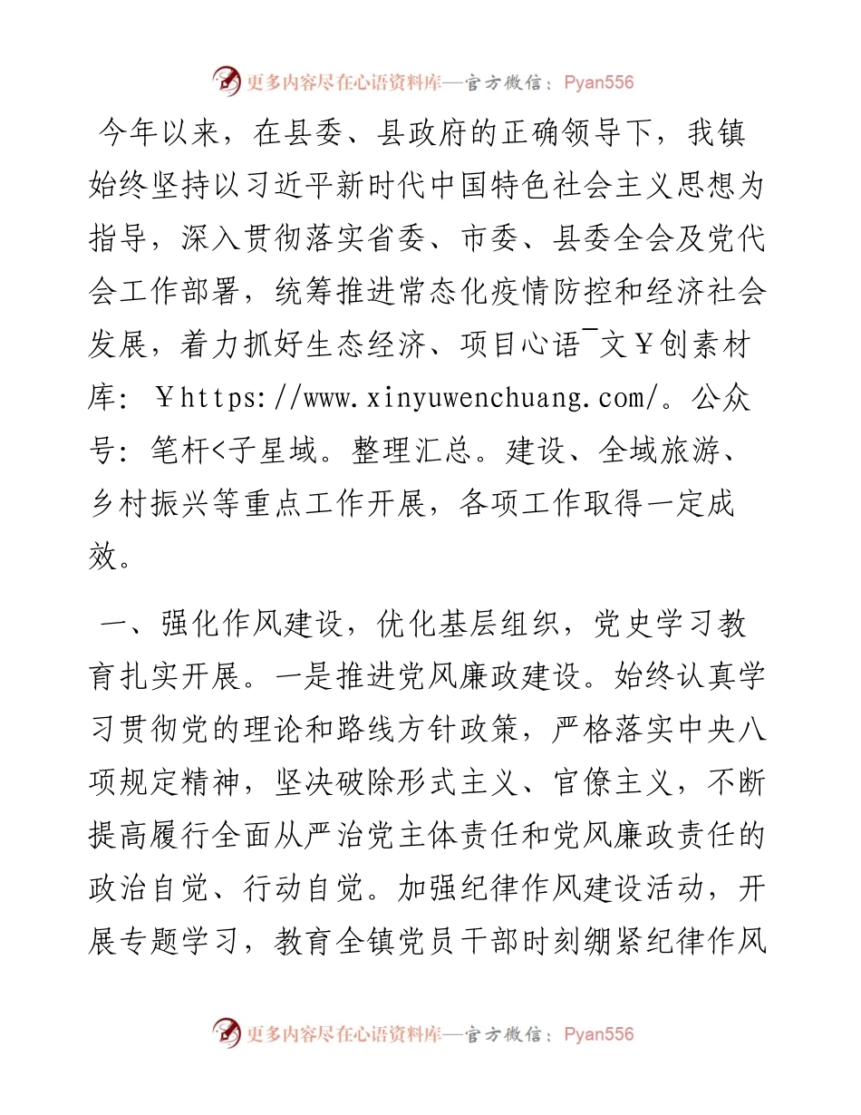 乡镇度工作总结及度工作计划.docx_第1页