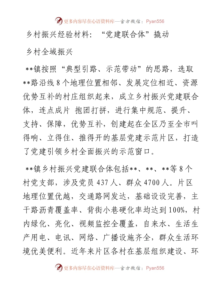 乡村振兴经验材料：“党建联合体”撬动乡村全域振兴.docx_第1页