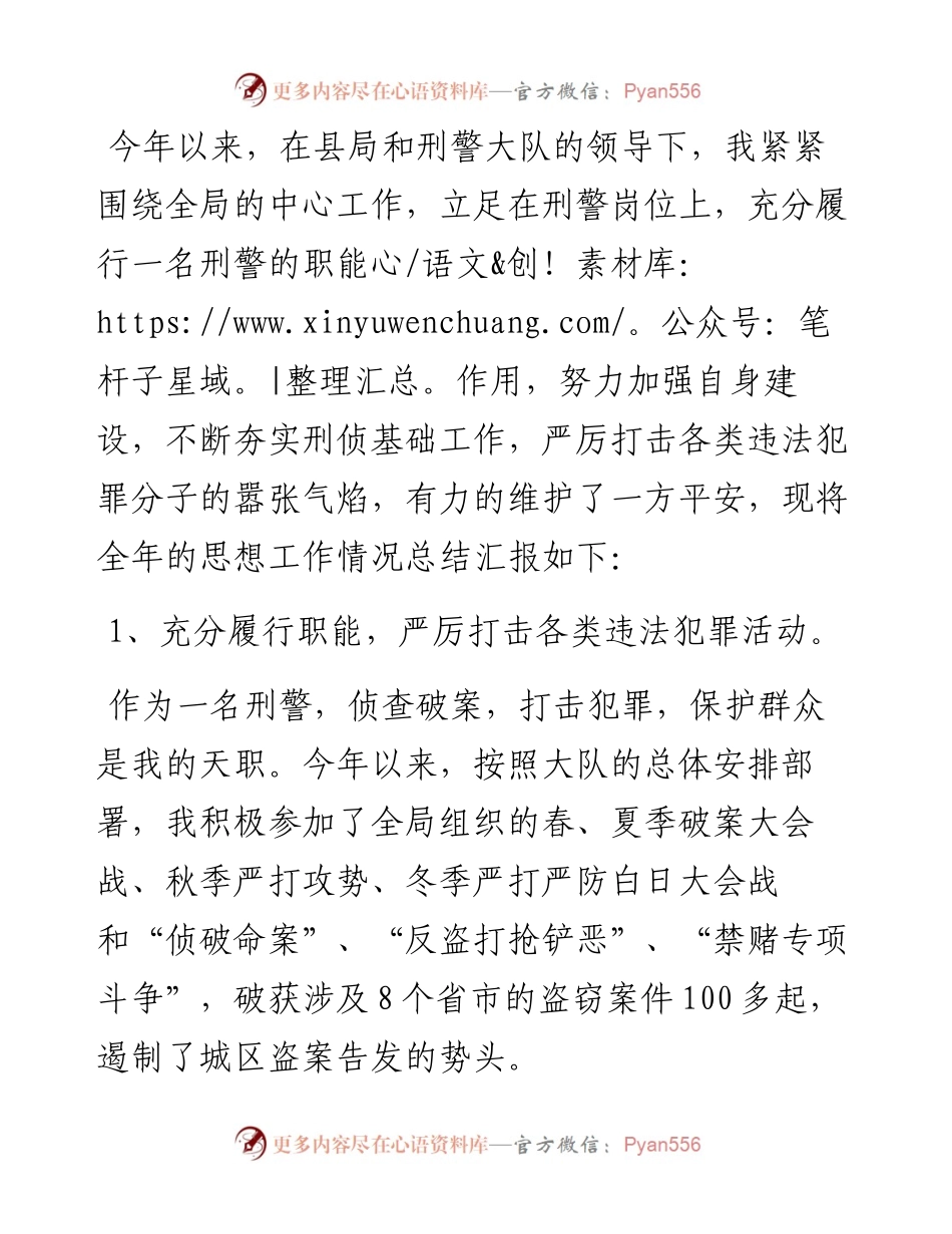 个人工作总结（公安）.docx_第1页