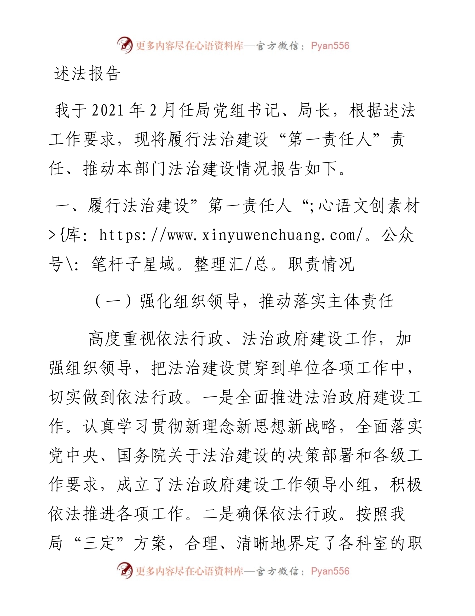 党组书记、局长述法报告.docx_第1页